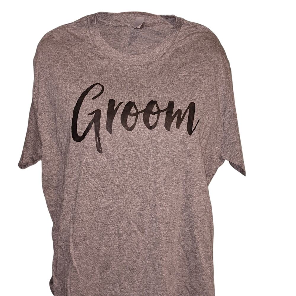 NWOT Groom Wedding Party Crew T-Shirt, Heather Gray Casual Wedding‎ Bachelorette